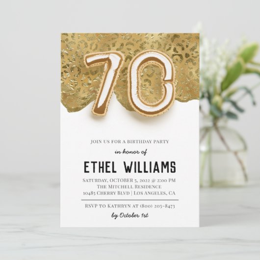 Einladung zum 70. Geburtstag (Stehend Vorderseite)