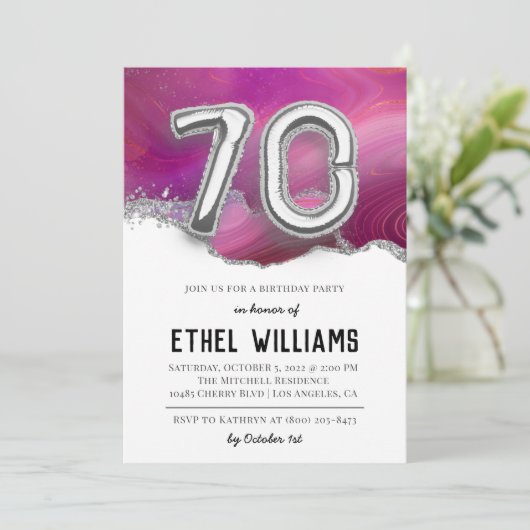 Einladung zum 70. Geburtstag (Stehend Vorderseite)