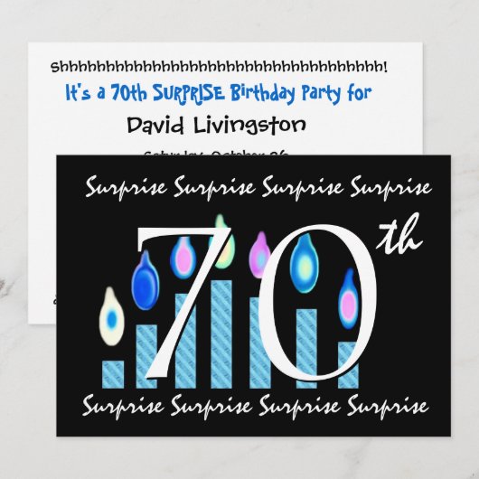 Einladung zum 70. Geburtstag (Vorne/Hinten)