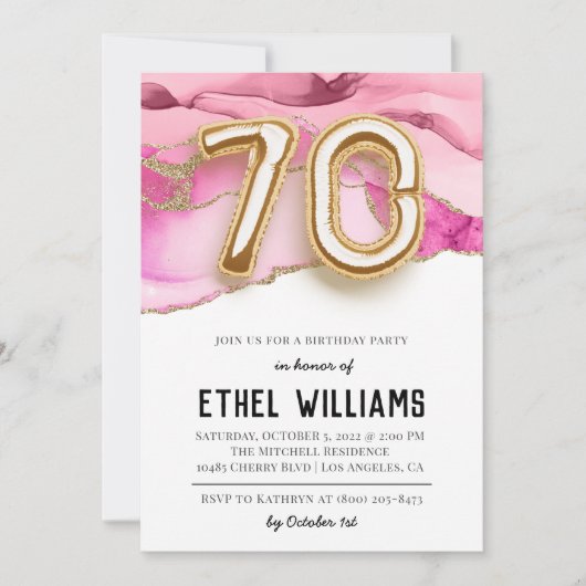 Einladung zum 70. Geburtstag (Vorderseite)