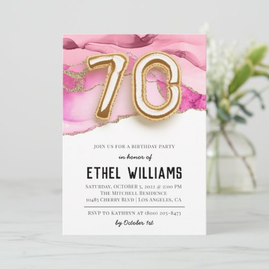 Einladung zum 70. Geburtstag (Stehend Vorderseite)