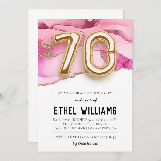 Einladung zum 70. Geburtstag (Vorne/Hinten)