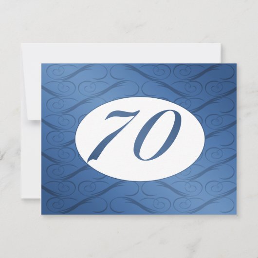 Einladung zum 70. Geburtstag (blau) (Vorderseite)