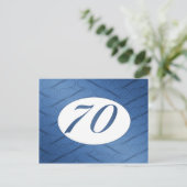 Einladung zum 70. Geburtstag (blau) (Stehend Vorderseite)
