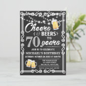 Einladung zum 70. Geburtstag | Cheers und Biere (Stehend Vorderseite)