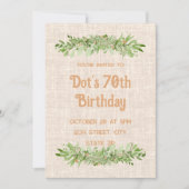 Einladung zum 70. Geburtstag - Linengrün siebzig (Vorderseite)