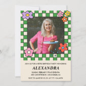 Einladung zum 70. Geburtstag Retro Groovy Blume (Vorderseite)