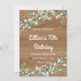 Einladung zum 70. Geburtstag - Rustikale Vegetatio