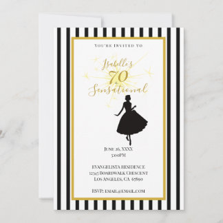 Einladung zum 70. Geburtstag Schwarz & Gold