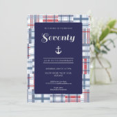 Einladung zum 70. Geburtstag - Siebzig Nautische S (Stehend Vorderseite)