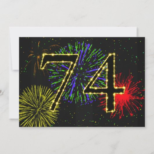 Einladung zum 74. Geburtstag (Vorderseite)