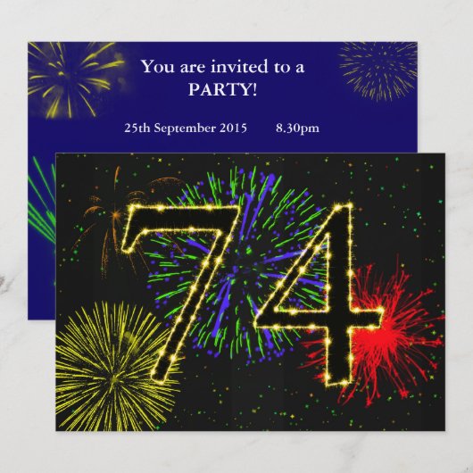 Einladung zum 74. Geburtstag (Vorne/Hinten)