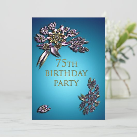 Einladung zum 75. Geburtstag (Stehend Vorderseite)