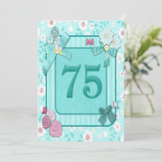 Einladung zum 75. Geburtstag (Stehend Vorderseite)