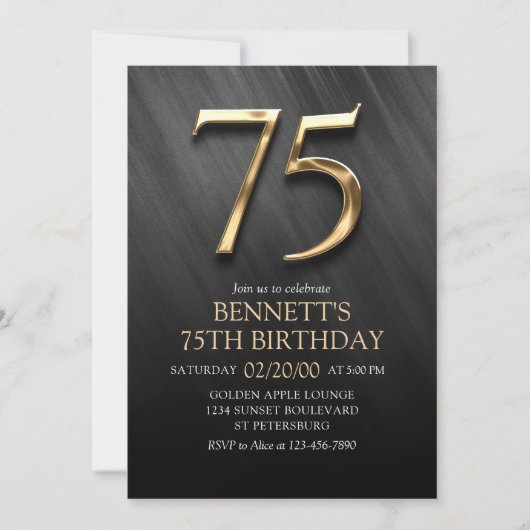 Einladung zum 75. Geburtstag (Vorderseite)