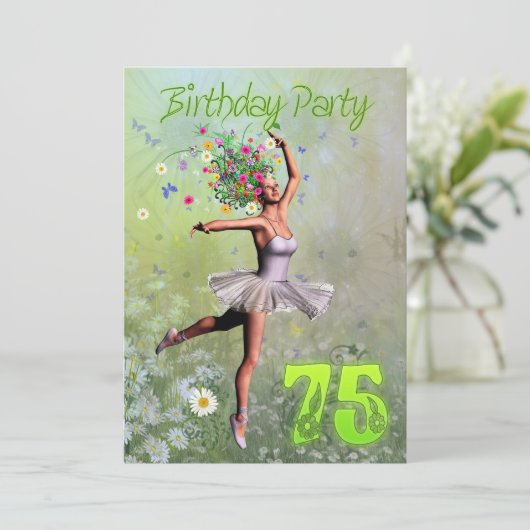 Einladung zum 75. Geburtstag (Stehend Vorderseite)