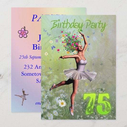 Einladung zum 75. Geburtstag (Vorne/Hinten)