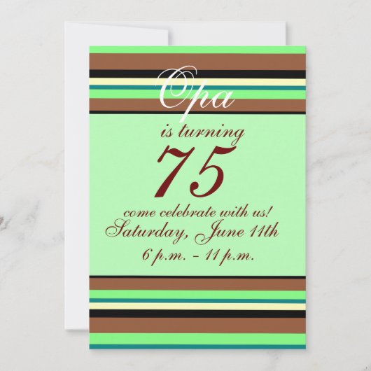 Einladung zum 75. Geburtstag (Vorderseite)