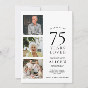Einladung zum 75. Geburtstag mit Foto, 75 Jahre Ge