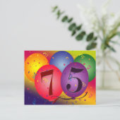 Einladung zum 75. Geburtstag Postkarte (Stehend Vorderseite)