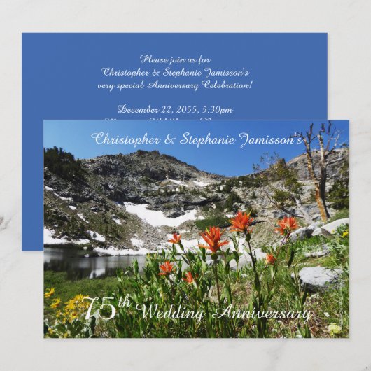 Einladung zum 75. Hochzeitstag, Wildblumen (Vorne/Hinten)