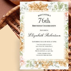 Einladung zum 76. Geburtstag in eleganten Herbstfa