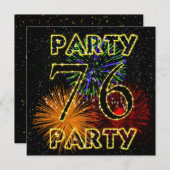 Einladung zum 76. Geburtstag mit Feuerwerk (Vorne/Hinten)