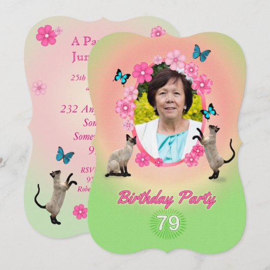 Einladung zum 79. Geburtstag (Vorne/Hinten)