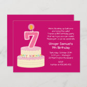 Einladung zum 7. Geburtstag (Vorne/Hinten)