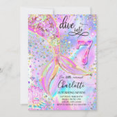 Einladung zum 7. Geburtstag der Meerjungfrau (Vorderseite)