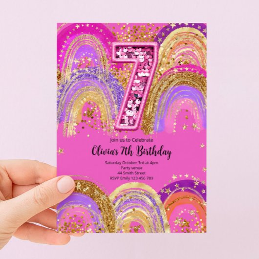 Einladung zum 7. Geburtstag für Mädchen