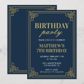 Einladung zum 7. Geburtstag Geburtstagsparty (Vorne/Hinten)