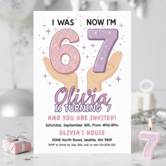 Einladung zum 7. Geburtstag Mädchen