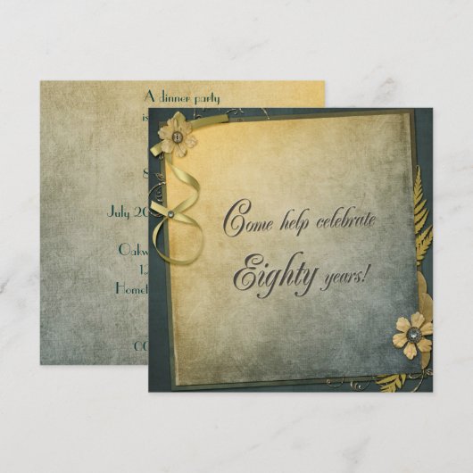 Einladung zum 80. Geburtstag (Vorne/Hinten)