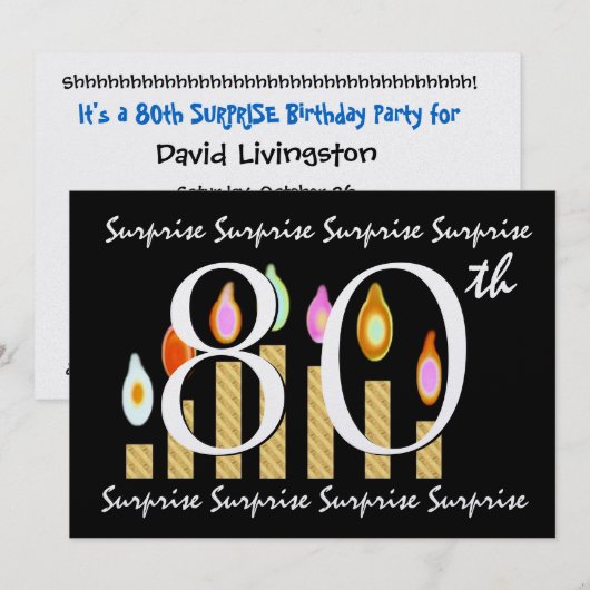 Einladung zum 80. Geburtstag (Vorne/Hinten)