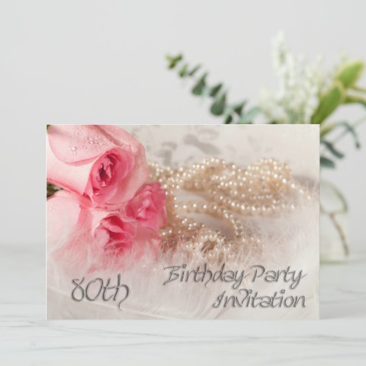 Einladung zum 80. Geburtstag (Stehend Vorderseite)