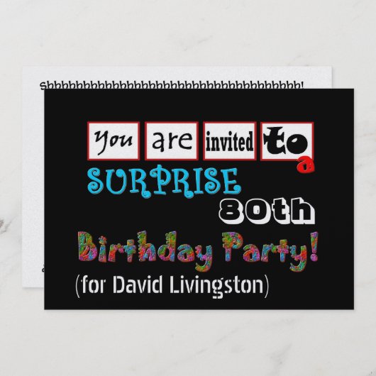 Einladung zum 80. Geburtstag (Vorne/Hinten)