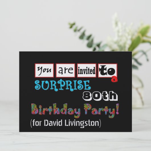 Einladung zum 80. Geburtstag (Stehend Vorderseite)