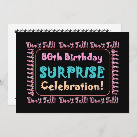 Einladung zum 80. Geburtstag (Vorne/Hinten)