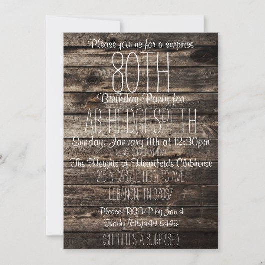 Einladung zum 80. Geburtstag (Vorderseite)