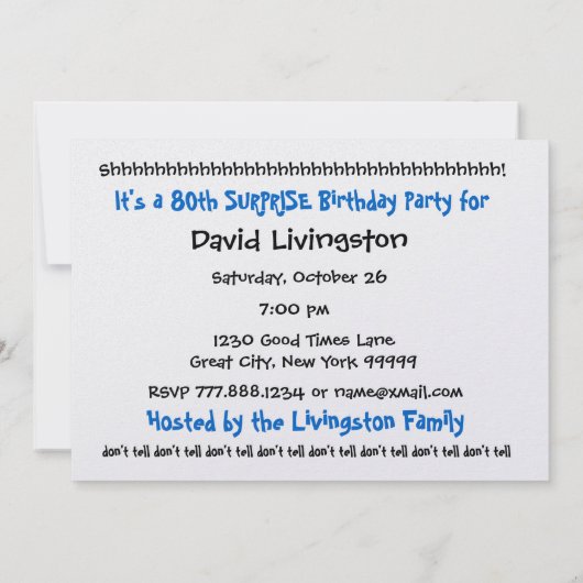 Einladung zum 80. Geburtstag (Rückseite)