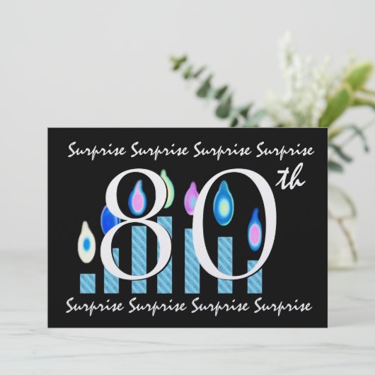 Einladung zum 80. Geburtstag (Stehend Vorderseite)