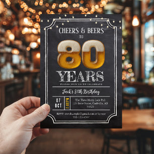 Einladung zum 80. Geburtstag: Cheers & Beers für M