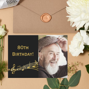 Einladung zum 80. Geburtstag Foto schwarz für Typ