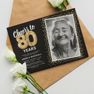 Einladung zum 80. Geburtstag mit Foto "Prost auf 8