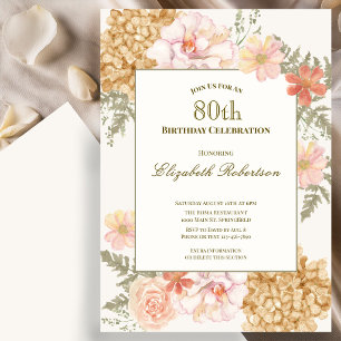 Einladung zum 80. Geburtstag mit Herbstfarben und