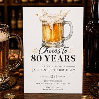 Einladung zum 80. Geburtstag: Prost!
