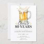Einladung zum 80. Geburtstag: Prost! (Vorderseite)