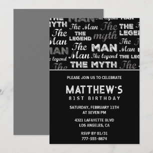 Einladung zum 81. Geburtstag für ihn Mythos Legend