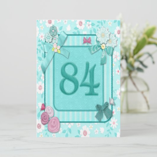 Einladung zum 84. Geburtstag (Stehend Vorderseite)